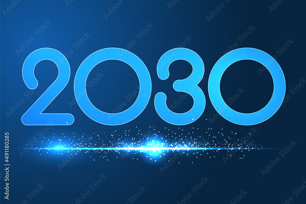 2030 Happy New Year in golden design, Holiday greeting card design. 2030 Happy New Year in golden design, Holiday greeting card design.