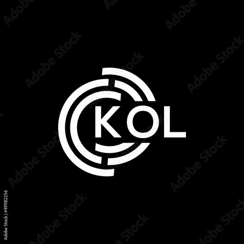 KOL letter logo design on black background. KOL creative initials letter logo concept. KOL letter design.