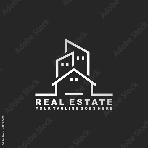 Real estate logo design vector illustration