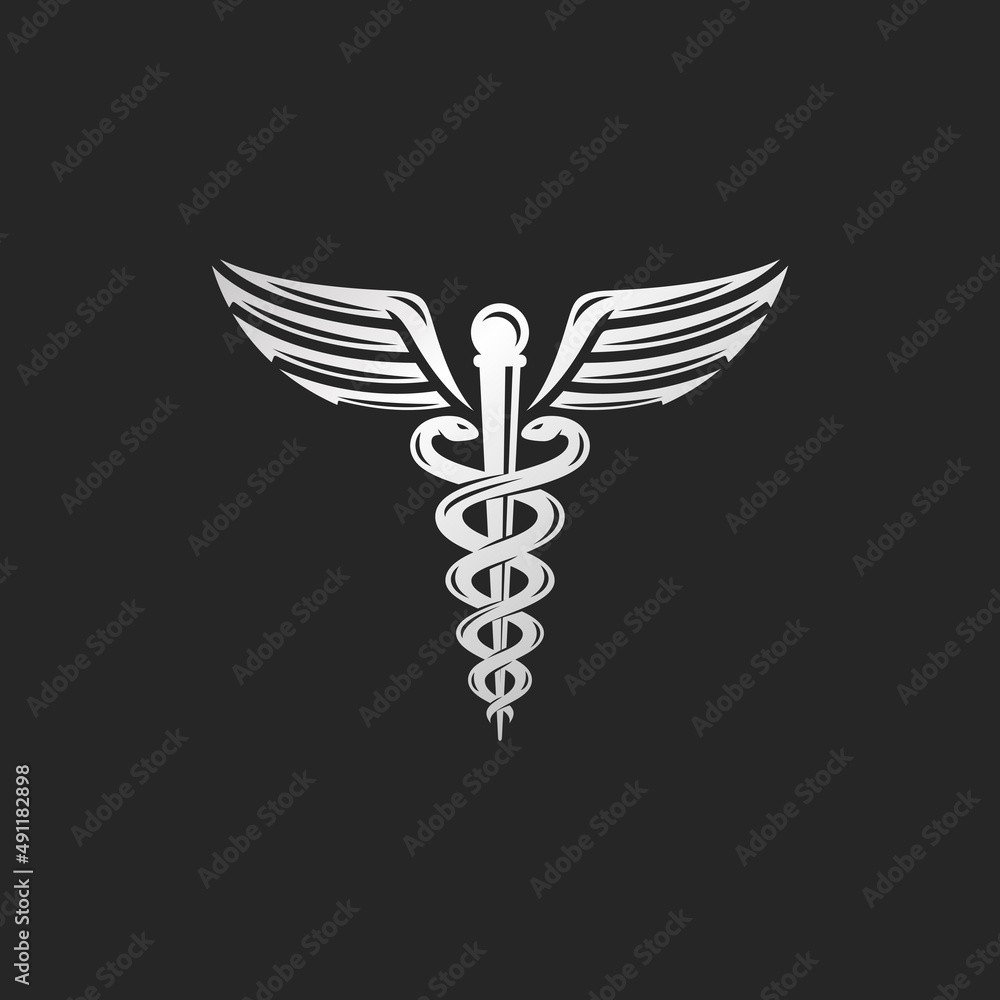 Caduceus logo design vector illustration. Health logo Caduceus logo design vector illustration. Health logo