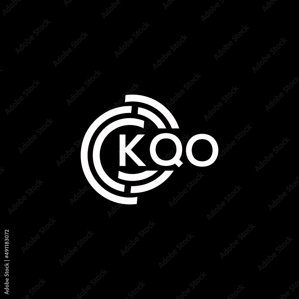 Obraz premium KQO letter logo design on black background. KQO creative initials letter logo concept. KQO letter design.