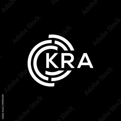 KRA letter logo design on black background. KRA creative initials letter logo concept. KRA letter design.