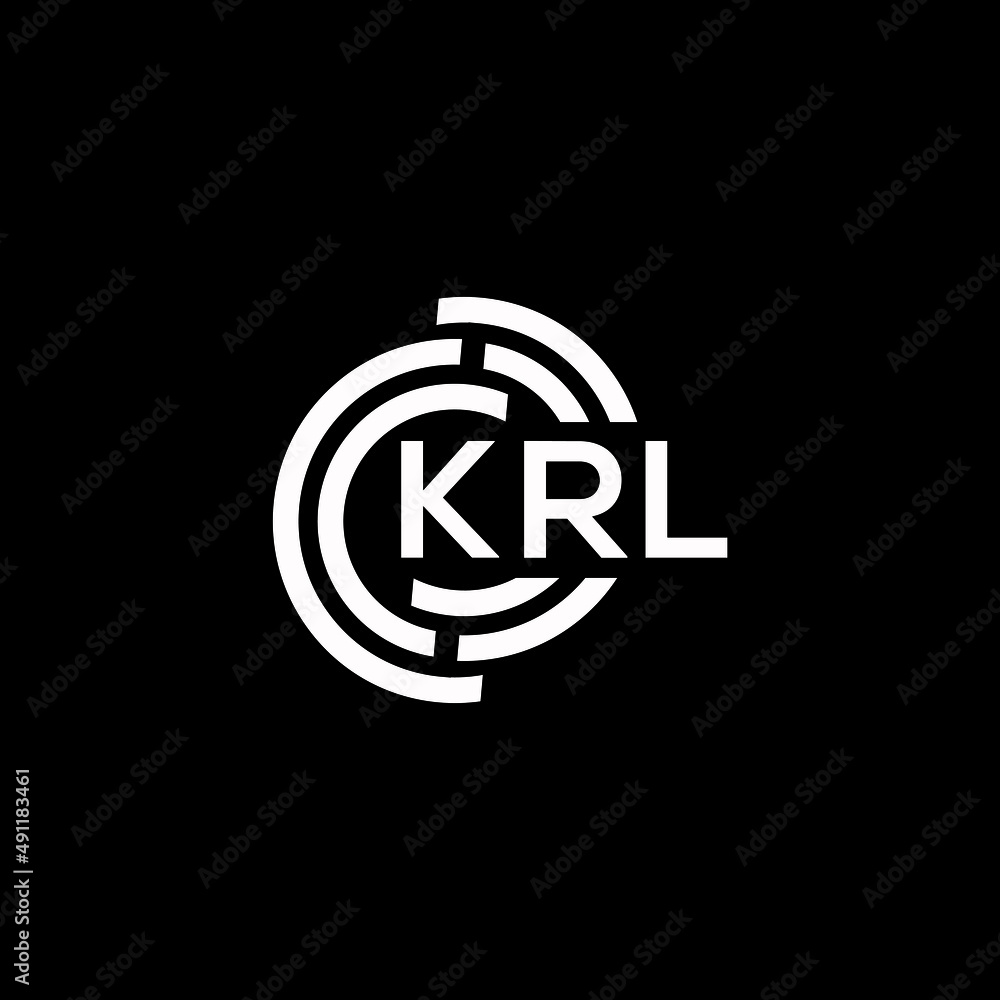 KRL letter logo design on black background. KRL creative initials letter logo concept. KRL letter design.