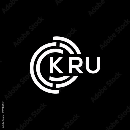 KRU letter logo design on black background. KRU creative initials letter logo concept. KRU letter design.