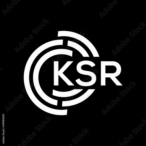 KSR letter logo design on black background. KSR creative initials letter logo concept. KSR letter design. photo