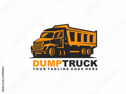 Dump truck logo design vector