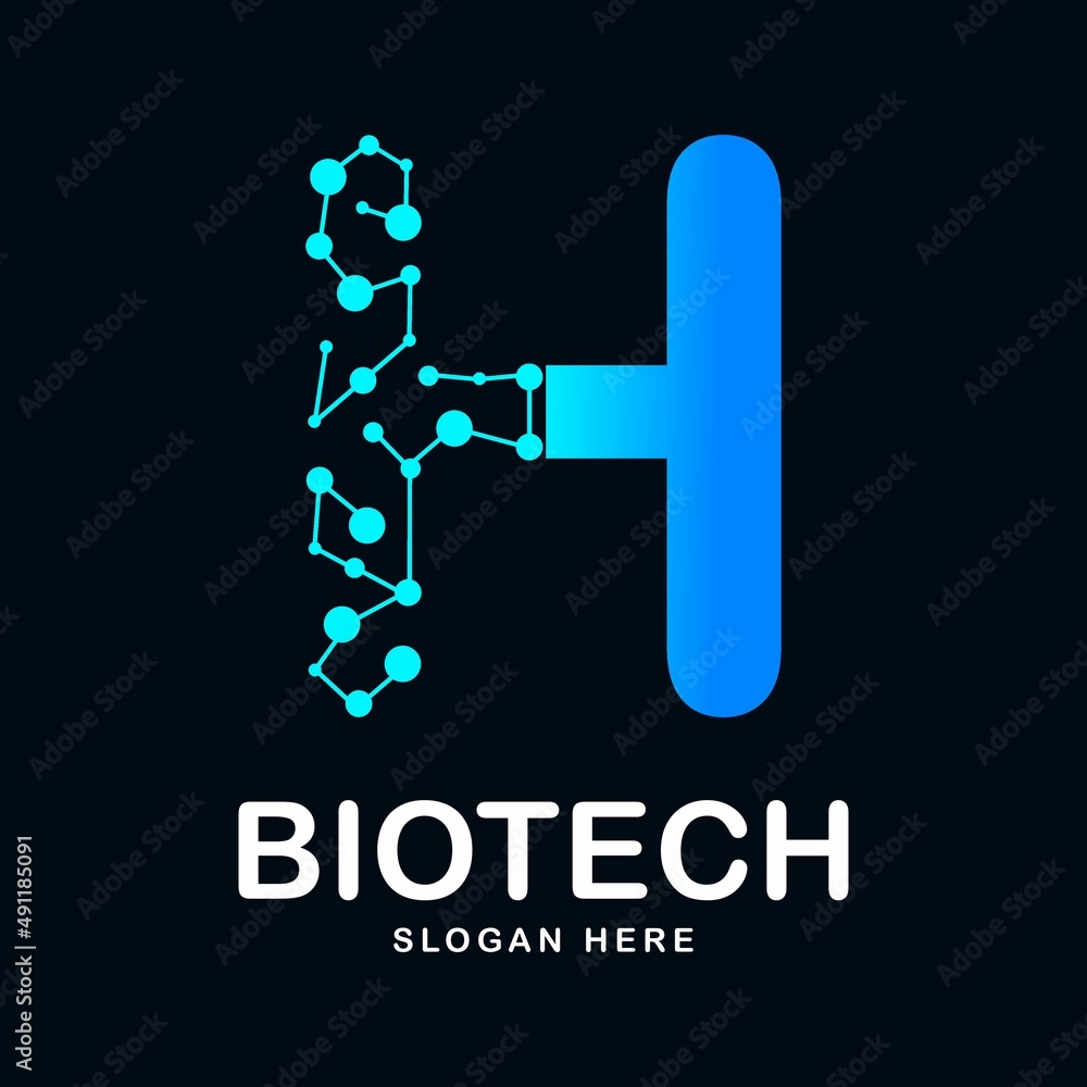 Letter H abstract biotech icon vector design logo. Suitable for  biotechnology molecule atom DNA chip symbol, Medicine, science, technology,  laboratory, Stock-Vektorgrafik | Adobe Stock