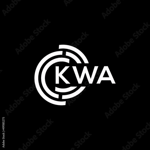 KWA letter logo design on black background. KWA creative initials letter logo concept. KWA letter design.
