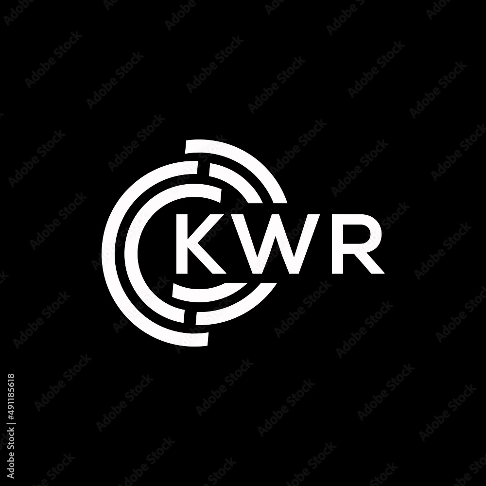 KWR letter logo design on black background. KWR creative initials letter logo concept. KWR letter design. KWR letter logo design on black background. KWR creative initials letter logo concept. KWR letter design.