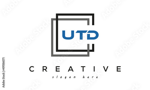 UTD creative square frame three letters logo photo