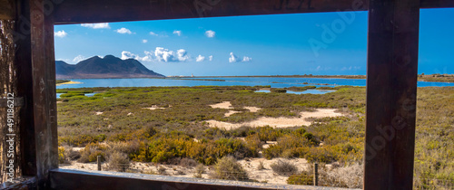 Quadro su tela Las Salinas Ornithological Viewpoint, Salinas de Cabo de Gata, Wetland Ramsar Si