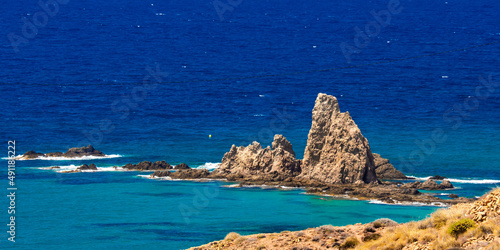 Las Sirenas Reef, Cala de las Sirenas, Cabo de Gata-Níjar Natural Park, UNESCO Biosphere Reserve, Hot Desert Climate Region, Almería, Andalucía, Spain, Europe
