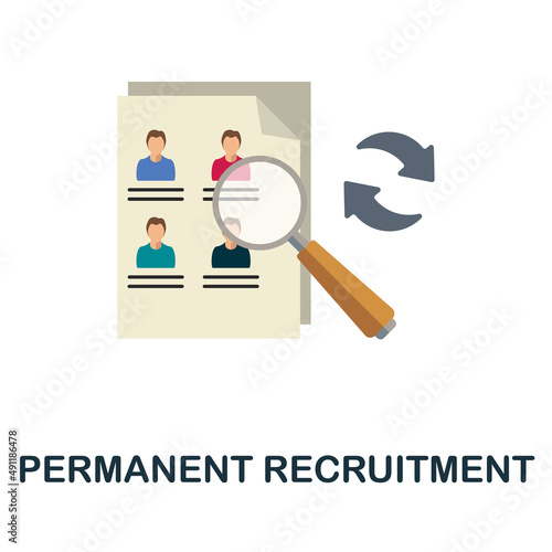 Permanent Recruitment flat icon. Colored element sign from recruitment collection. Flat Permanent Recruitment icon sign for web design, infographics and more.