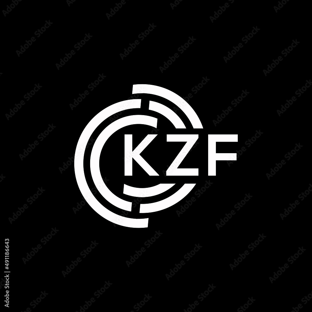 KZF letter logo design on black background. KZF creative initials letter logo concept. KZF letter design. KZF letter logo design on black background. KZF creative initials letter logo concept. KZF letter design.