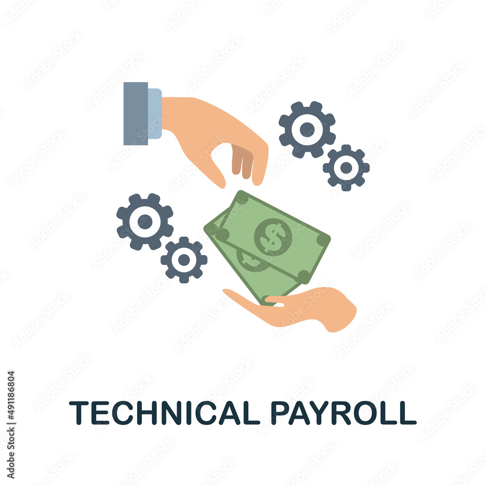 Technical Payroll flat icon. Colored element sign from recruitment collection. Flat Technical Payroll icon sign for web design, infographics and more. Technical Payroll flat icon. Colored element sign from recruitment collection. Flat Technical Payroll icon sign for web design, infographics and more.