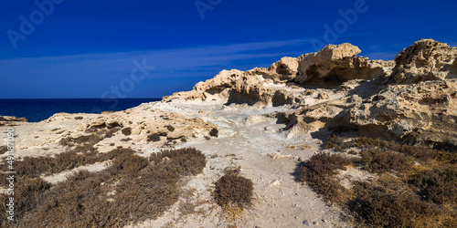 Ancient Fossil Dune, Oolites, Los Escullos, Cabo de Gata-Níjar Natural Park, UNESCO Biosphere Reserve, Hot Desert Climate Region, Almería, Andalucía, Spain, Europe