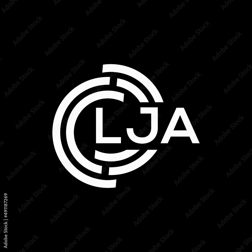 Obraz premium LJA letter logo design on black background. LJA creative initials letter logo concept. LJA letter design. 