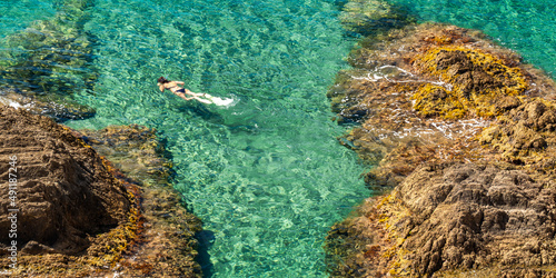 Las Sirenas Reef, Cala de las Sirenas, Cabo de Gata-Níjar Natural Park, UNESCO Biosphere Reserve, Hot Desert Climate Region, Almería, Andalucía, Spain, Europe