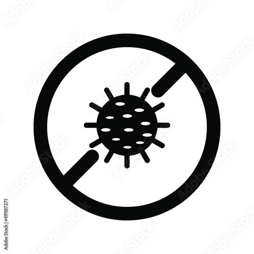 Antibacterial and antiviral defense. Germs and microbe icon. Vector illustrations, in black and white color. Simple and isolated style on a blank background.