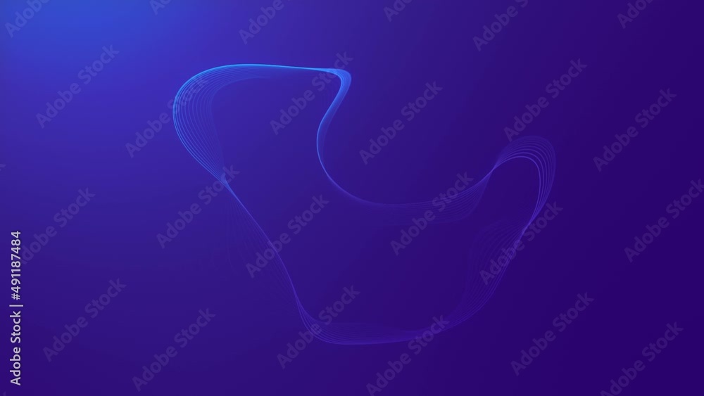 Movement of the contours of glowing distorted lines 3d rendering loop animation Movement of the contours of glowing distorted lines 3d rendering loop animation