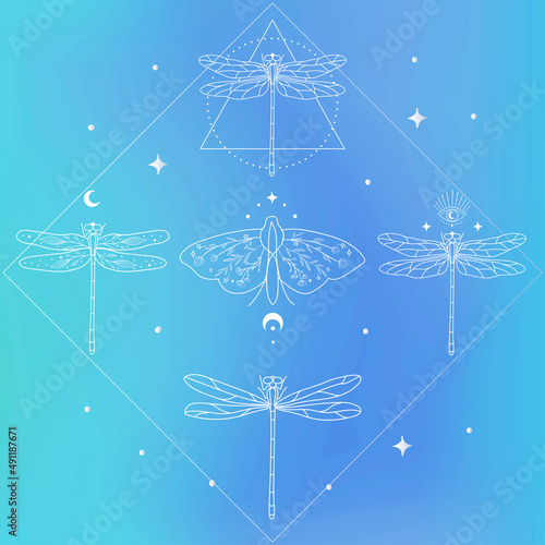 Mystic Insects White Premade Logo Designs Kit.