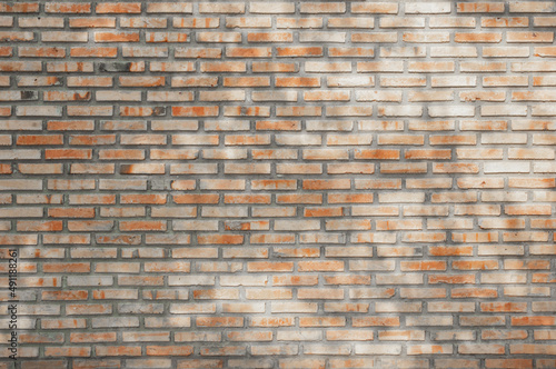 Brown Brick Wall Texture Background With Tree Silhouettes Vintage Style For Copy