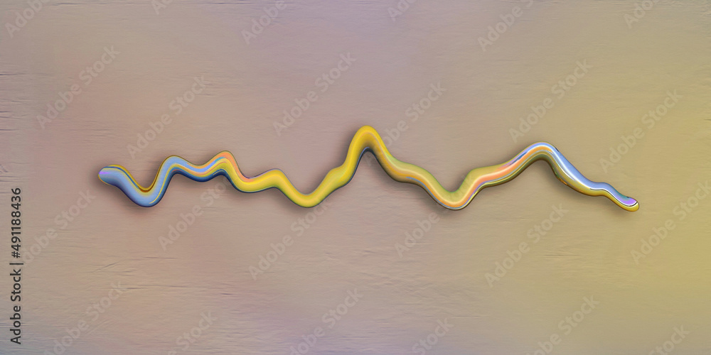 3D illustration of multicoloured garden worm 3D illustration of multicoloured garden worm
