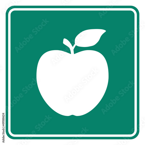 Apfel und Schild