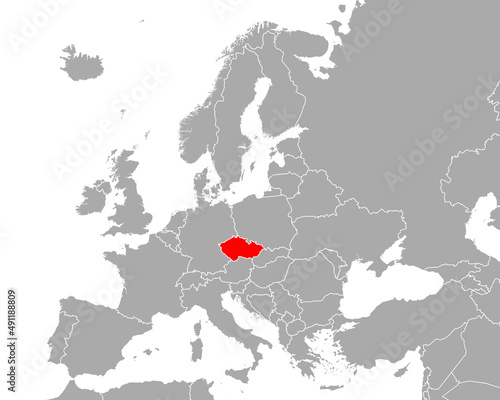 Karte von Tschechien in Europa