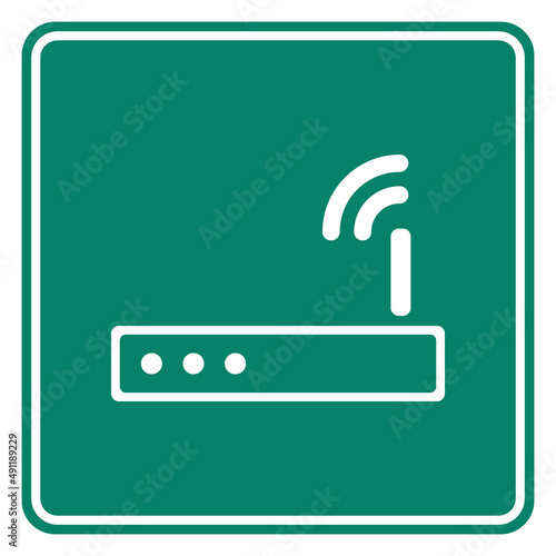 Router und Schild