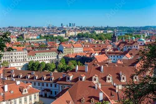 Prague cityscape as seen from Prague castle. Prague, Czech Republic