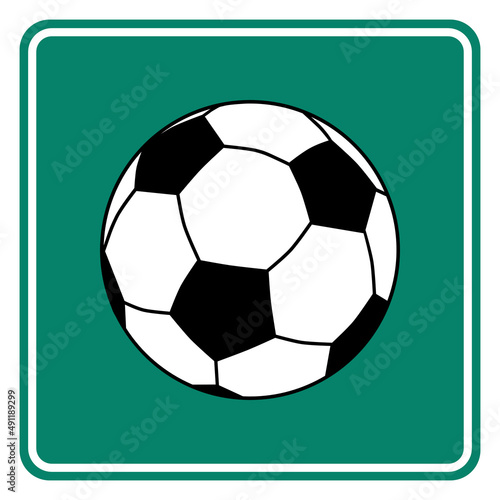 Fußball und Schild