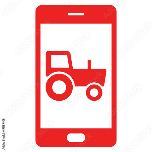 Traktor und Smartphone