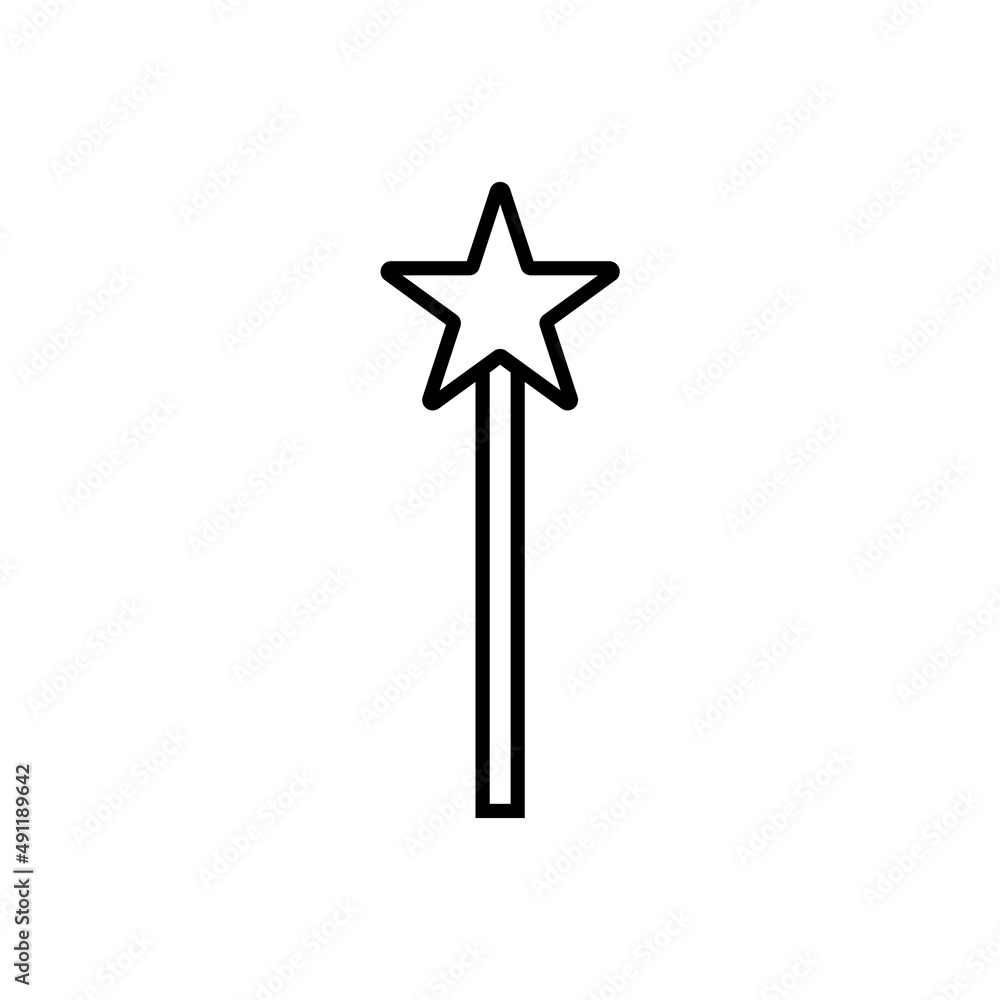 Magic wand line icon, vector outline logo isolated on white background Magic wand line icon, vector outline logo isolated on white background