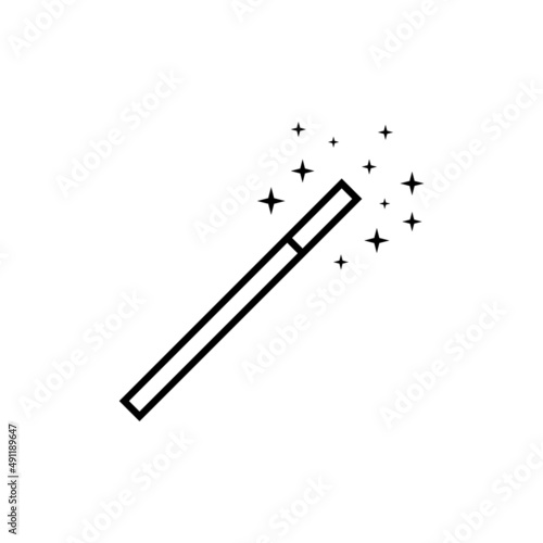 Magic wand line icon, vector outline logo isolated on white background
