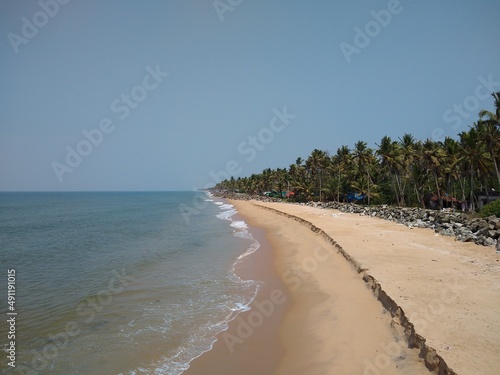 Perumathura beach  Kerala coastal area  Thiruvananthapuram  Kerala  seascape view
