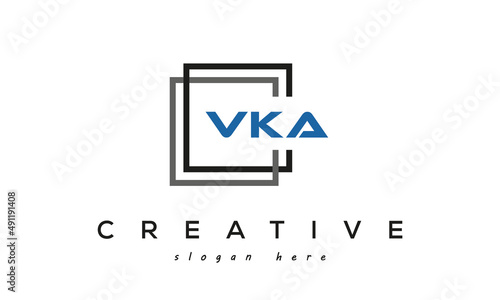 VKA creative square frame three letters logo photo