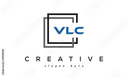 VLC creative square frame three letters logo photo