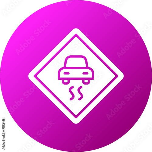 Slippery Road Icon Style
