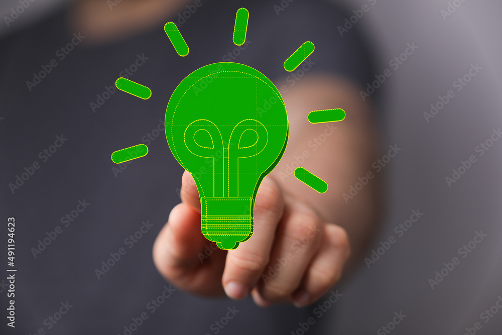 Green light bulb, eco-friendly business Green light bulb, eco-friendly business