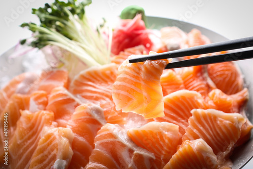 salmon sashimi 연어회