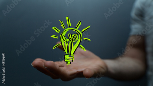 Green light bulb, eco-frien...