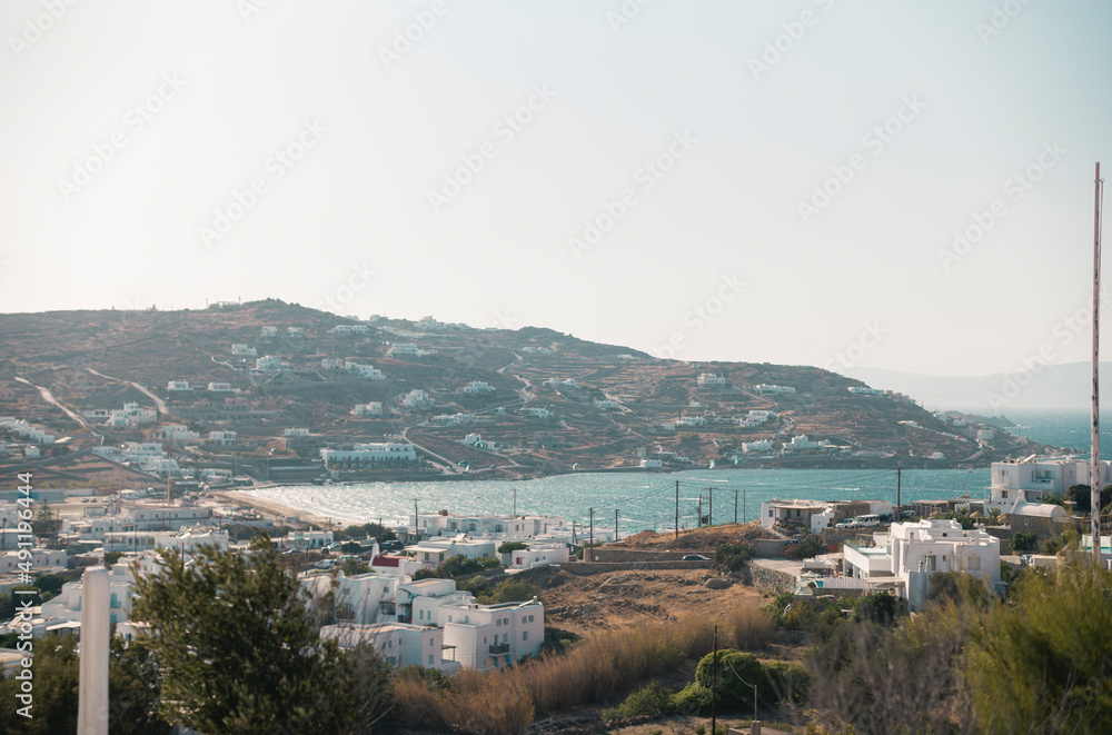 Mykonos island from Greece in the summer. Mykonos has been attracting an international crowd like a magnet a top summer holiday destination time and again for good reason
