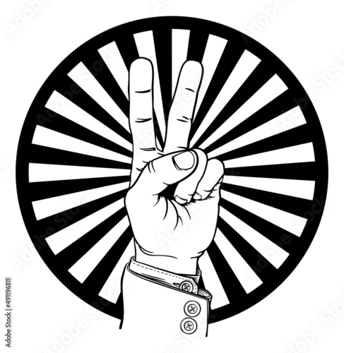 Peace Victory Hand Sign