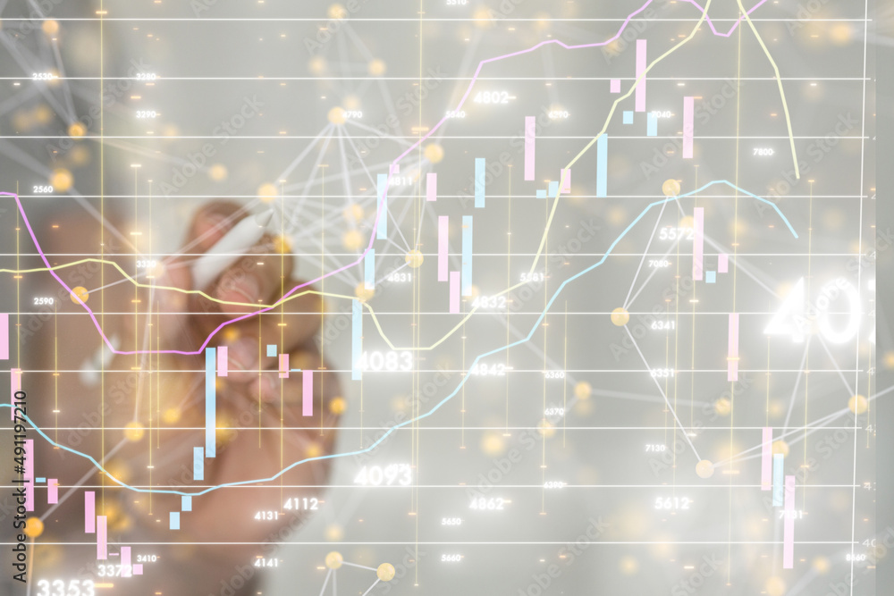 Fototapeta premium stock market graph business digital