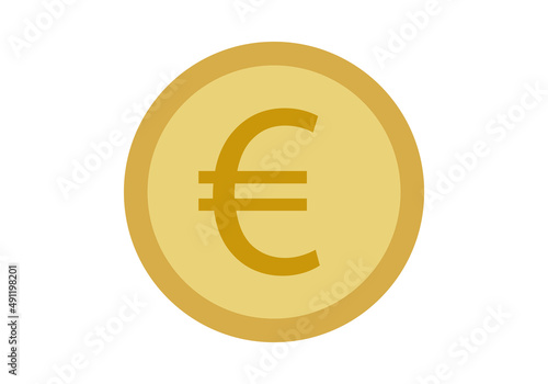 Icono de moneda de euro en fondo blanco.