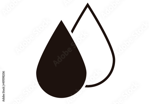 Icono negro de gota de petróleo en fondo blanco.