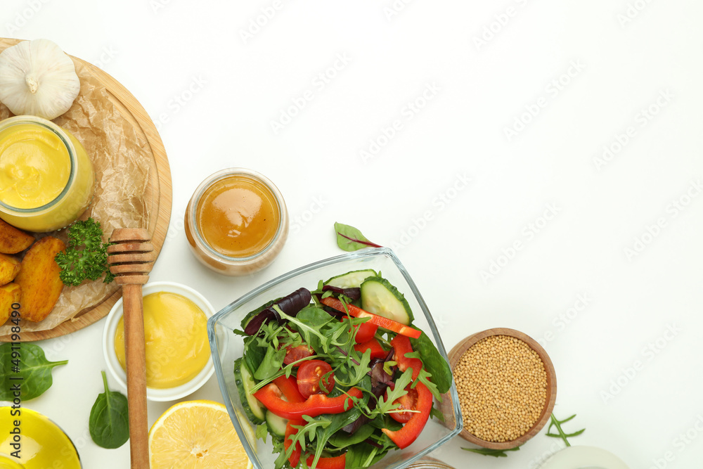 Concept of tasty food with sauce, space for text Concept of tasty food with sauce, space for text