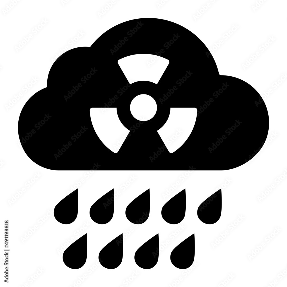 Acid Rain With Radioactive Glyph Icon Vector Acid Rain With Radioactive Glyph Icon Vector