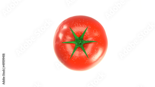 Tomate rouge aux formes parfaites. Vue de dessus. Rendu 3D photo